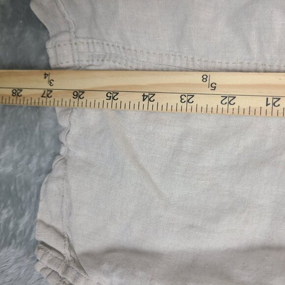 Tommy Bahama Shirt Mens X-Large Beige  Linen Button Up Short Sleeve Beach - Picture 3 of 8